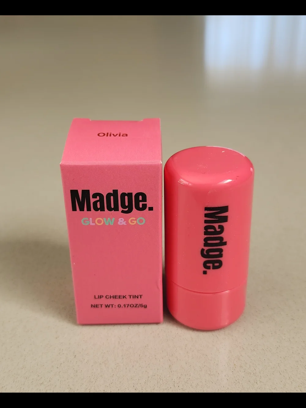 Madge Glow And Go 3-IN-1 Lip Cheek Tint -OLIVIA **NEW